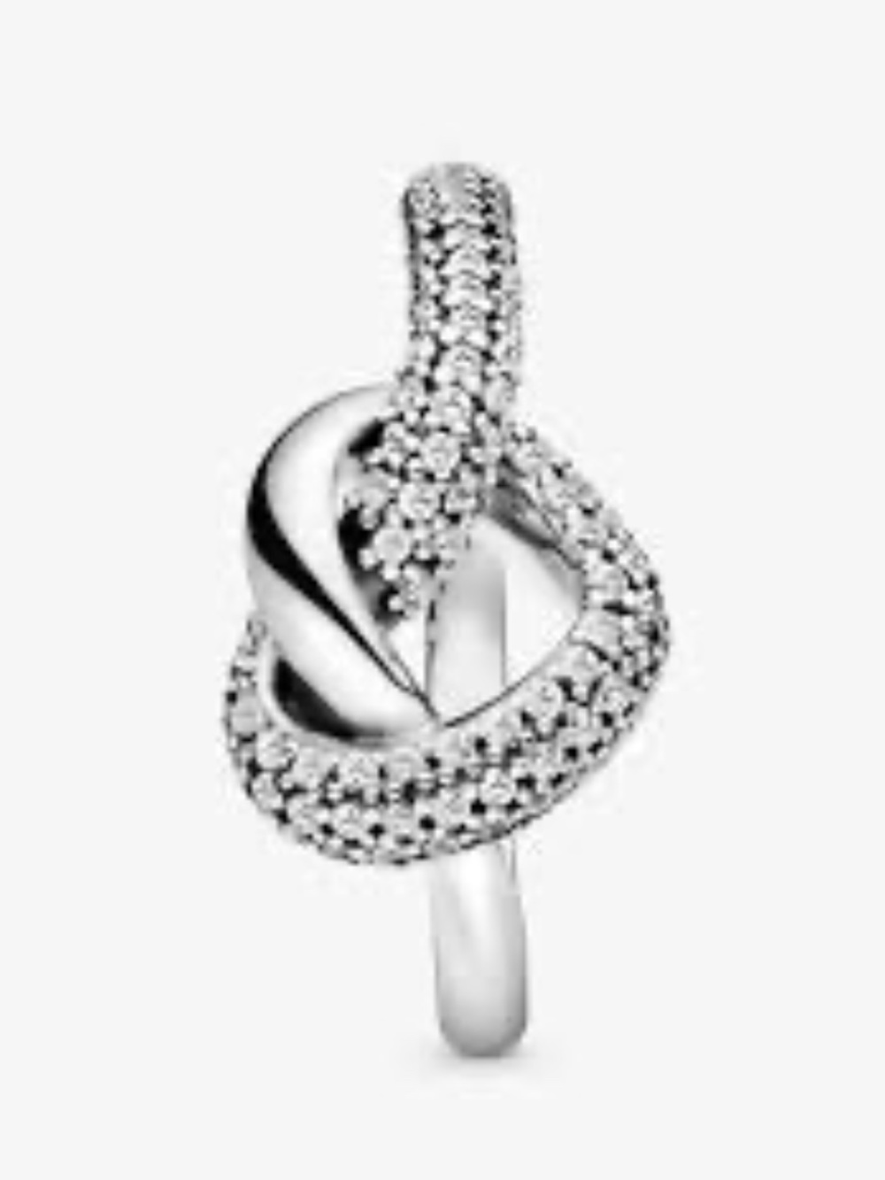 REITRED Pandora Silver Knot Ring with cz Accents